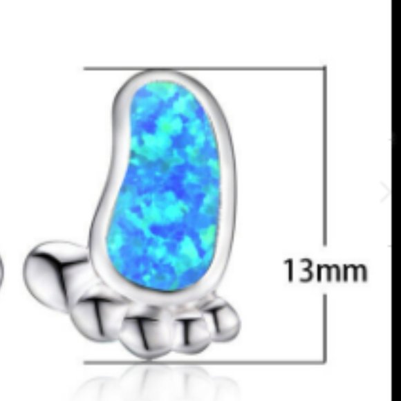 Silver Plated Feet Earrings - Picture 4 of 4